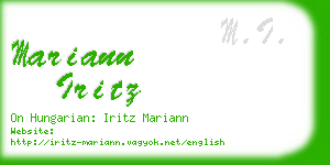 mariann iritz business card
